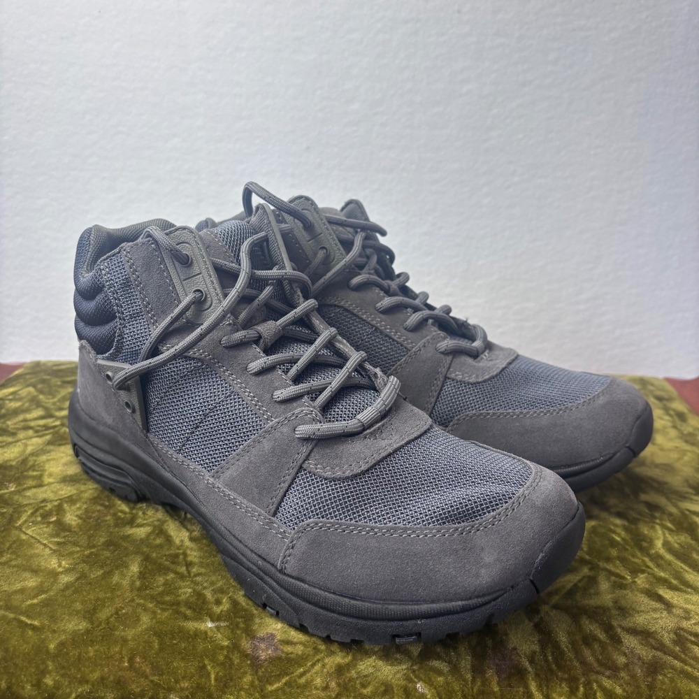 LANDSEND Hiking Boots Mens Grey Water Repellent‎ Outdoor Suede Mesh Sz 10.5 NWOB